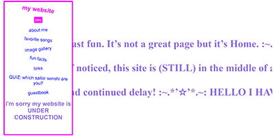 screenshot of an experimental website